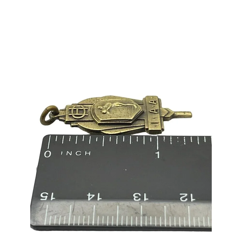 1954 IAA CH Basketball Tournament Award Medal‎ Fob Charm Pendant VTG Gold Tone